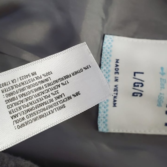 Old Navy Wool (38%) Blend Light Pea Coat Large 38-40 bust - Picture 6 of 6